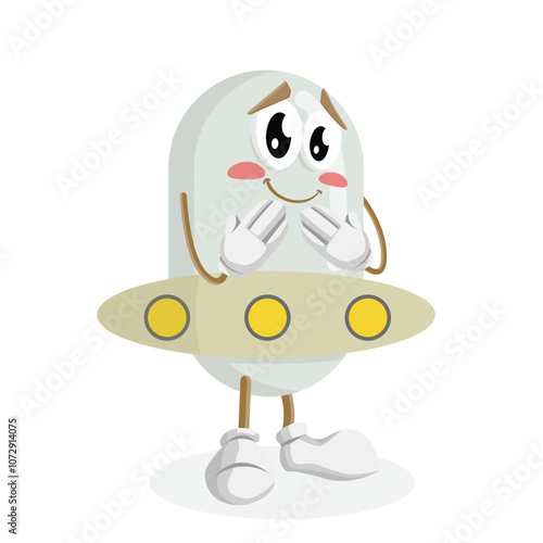 Ufo Logo mascot ashamed pose