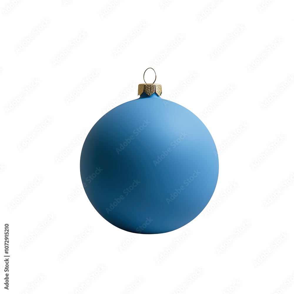 Blue glass xmas ball isolated on white background. Christmas bauble ornament for festive holiday decor Blue glass xmas ball isolated on white background. Christmas bauble ornament for festive holiday decor