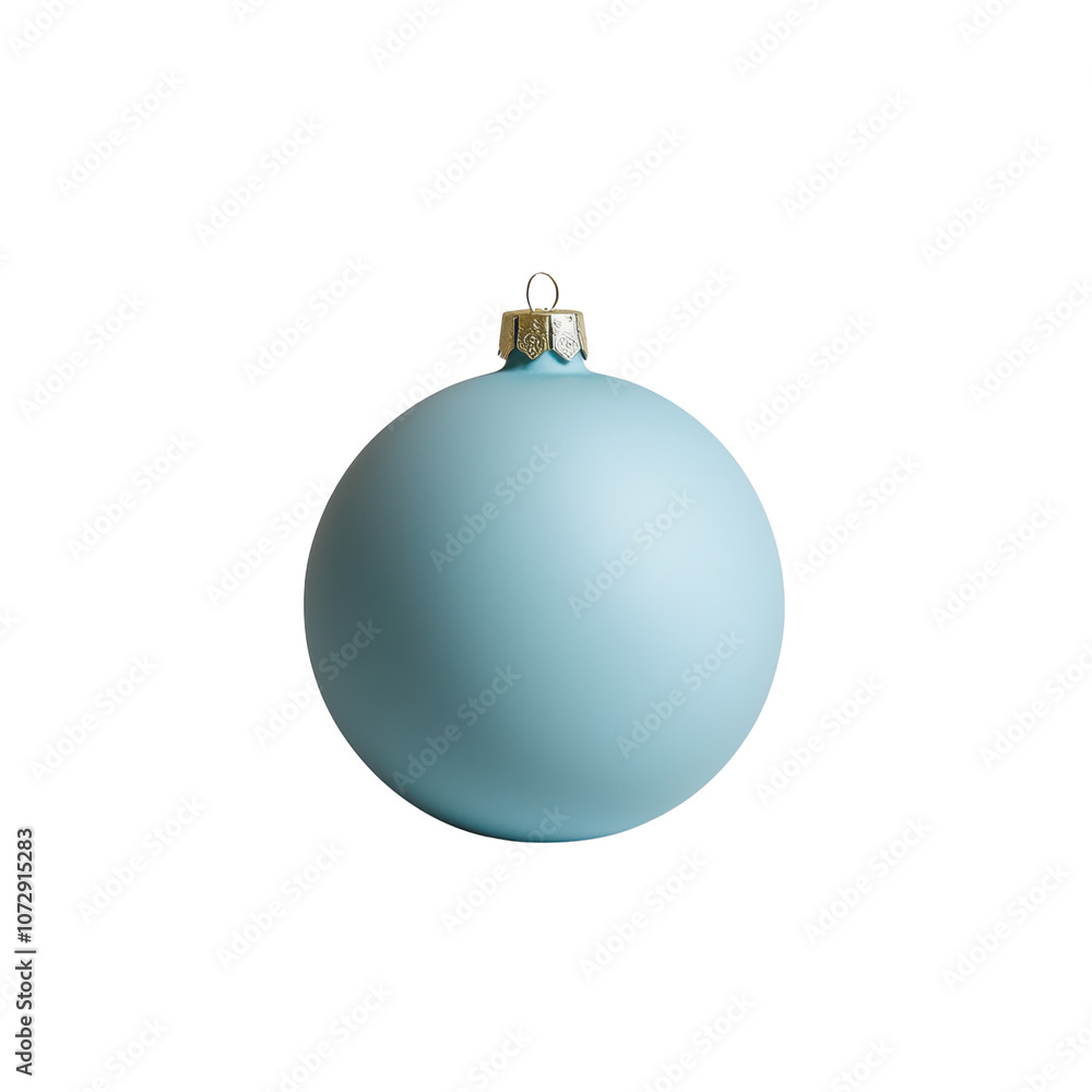 Blue glass xmas ball isolated on white background. Christmas bauble ornament for festive holiday decor Blue glass xmas ball isolated on white background. Christmas bauble ornament for festive holiday decor