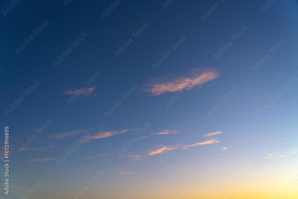 summer evening, sunset in yellow, orange and pink with clouds, background summer evening, sunset in yellow, orange and pink with clouds, background