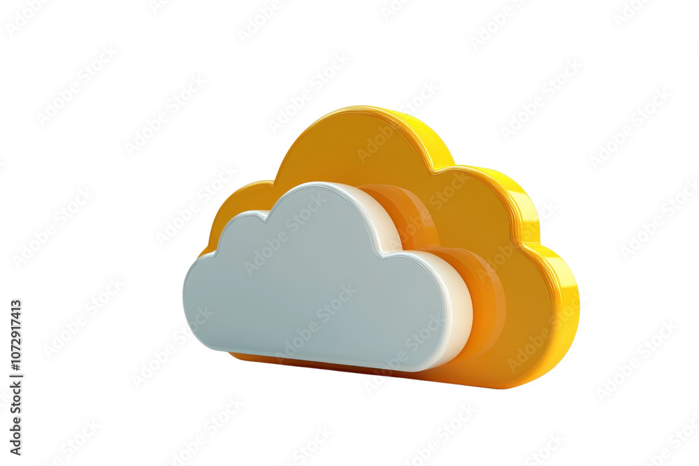 A colorful cloud design featuring layered shapes in yellow and white. A colorful cloud design featuring layered shapes in yellow and white.