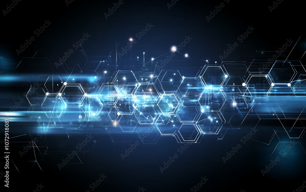 Obraz premium technology background with glowing lights