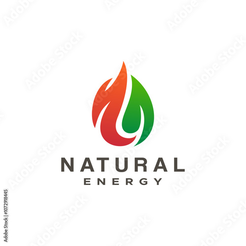 Modern Nature Energy Logo Design Template Vector Icon, Sign for Environment Renewable Industry