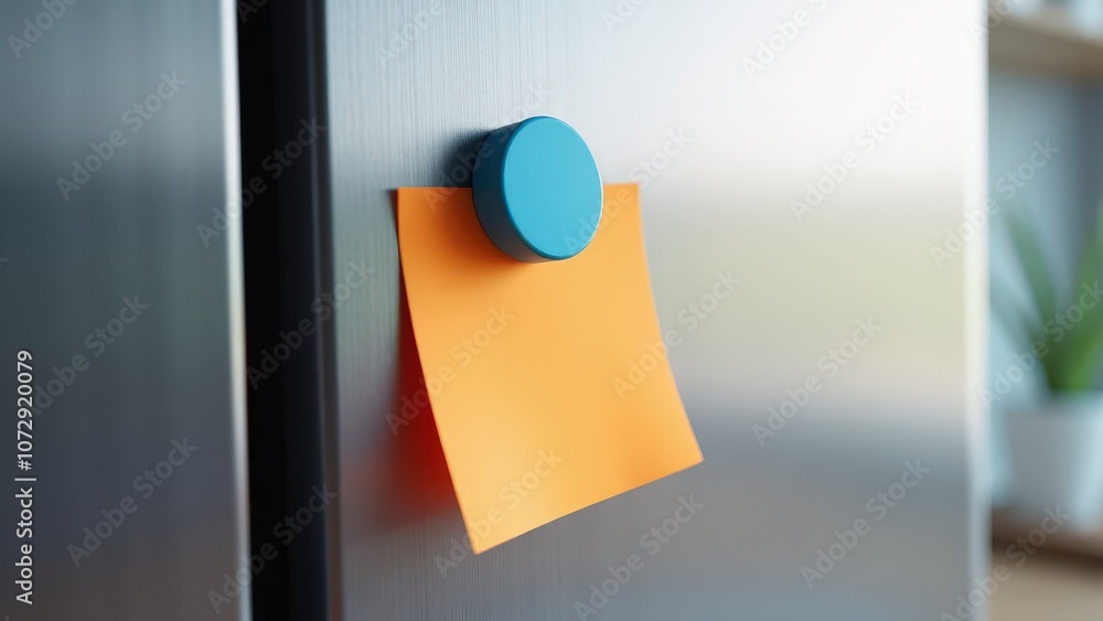 The mockup presents refrigerator magnets personalized for adding a custom touch to kitchen reminders.
