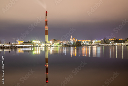 view of the city at night