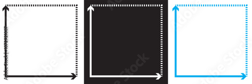 Square area icon . Floor height room construction square house size icon. isolated on white and black background. Vector illustration. EPS 10