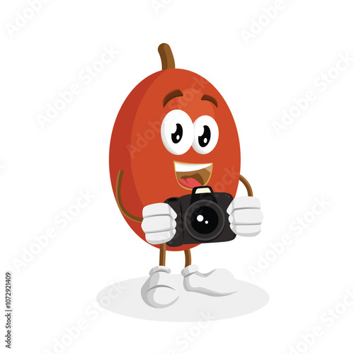 Ximenia Logo mascot with camera pose photo