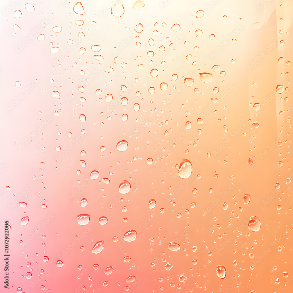 Peach and pink colored glass with water droplets Peach and pink colored glass with water droplets