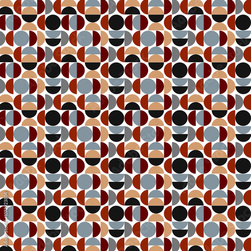 Abstract art circles. Geometrical parts of a circle like half or full in different color patterns