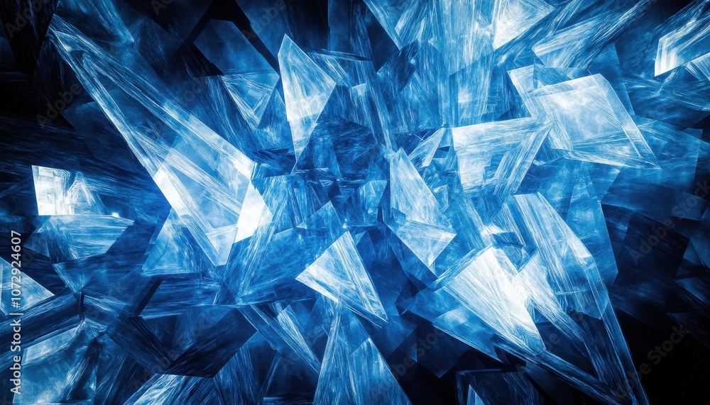 Obraz premium Abstract Blue and White Crystalline Structure