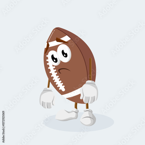 American football Logo mascot sad pose