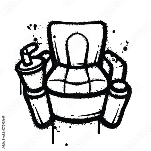 Graffiti Spray movie chair isolated on white background