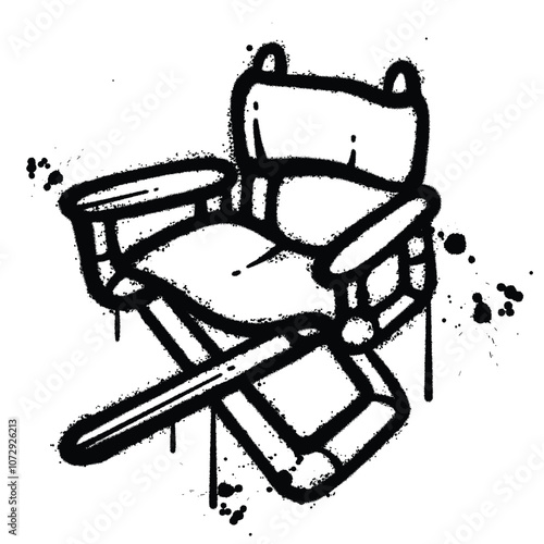 Graffiti Spray directors chair isolated on white background