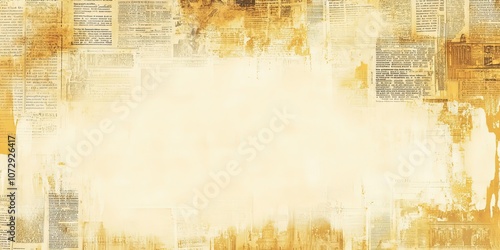 Vintage newspaper background shows classic sepia tones. Antique paper background with grunge texture. Retro design evokes nostalgia, ideal for archival projects and print media.