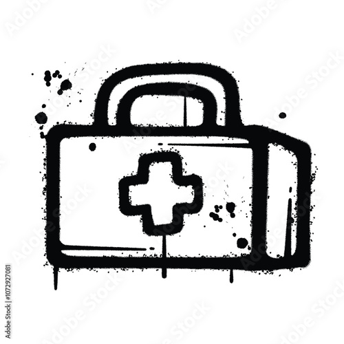 Graffiti Spray medical box isolated on white background