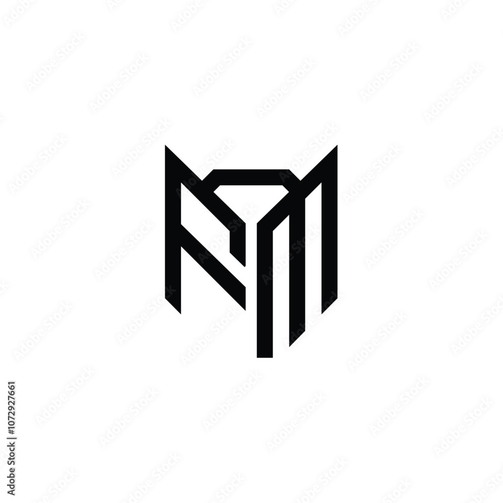 FM monogram logo design letter text name symbol monochrome logotype alphabet character simple logo FM monogram logo design letter text name symbol monochrome logotype alphabet character simple logo
