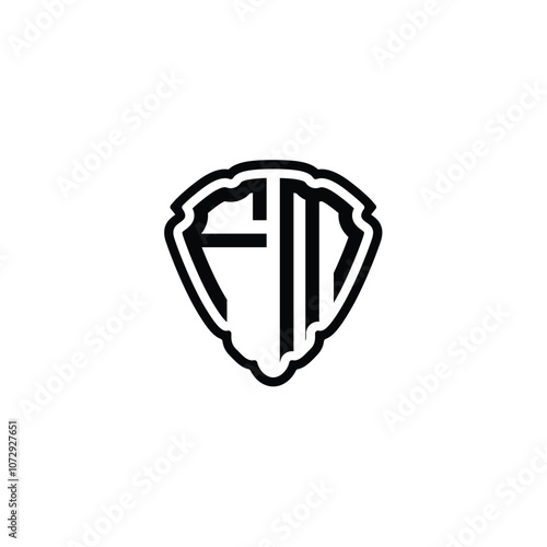 FM monogram logo design letter text name symbol monochrome logotype alphabet character simple logo