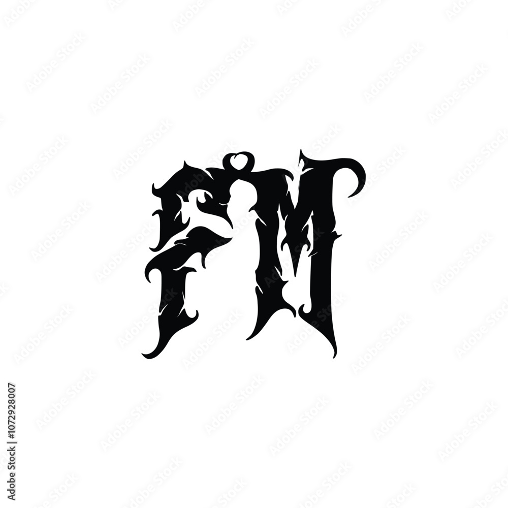 FM monogram logo design letter text name symbol monochrome logotype alphabet character simple logo FM monogram logo design letter text name symbol monochrome logotype alphabet character simple logo