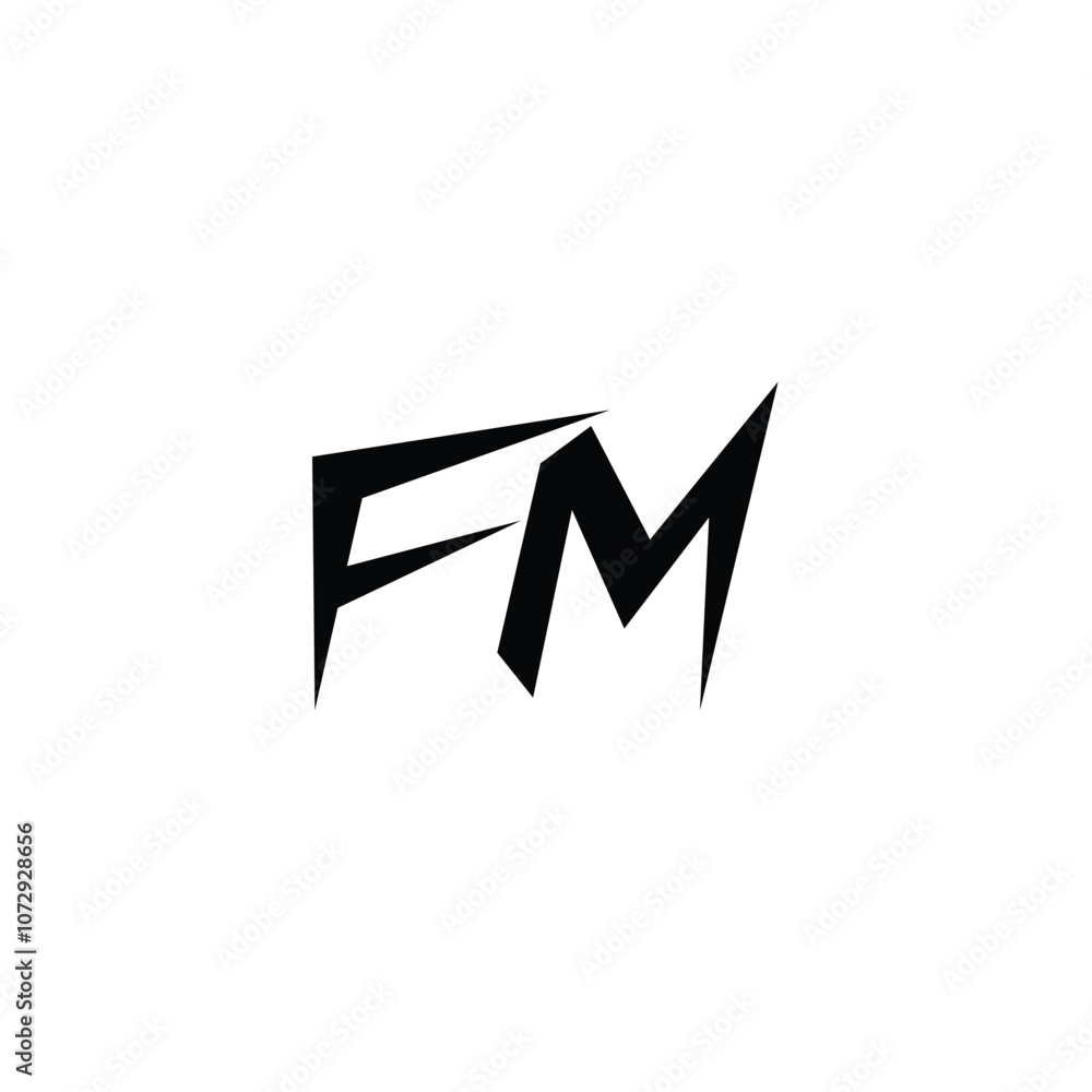 FM monogram logo design letter text name symbol monochrome logotype alphabet character simple logo FM monogram logo design letter text name symbol monochrome logotype alphabet character simple logo