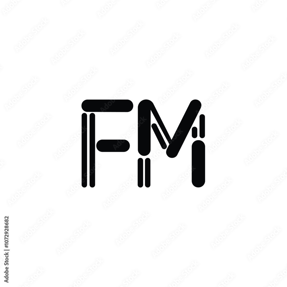 FM monogram logo design letter text name symbol monochrome logotype alphabet character simple logo FM monogram logo design letter text name symbol monochrome logotype alphabet character simple logo
