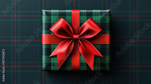 Elevate your gifting experience with classic plaid wrapping in festive red and green hues