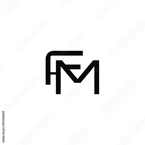 FM monogram logo design letter text name symbol monochrome logotype alphabet character simple logo