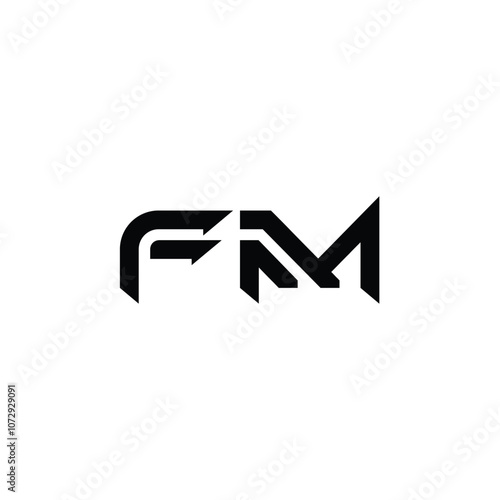 FM monogram logo design letter text name symbol monochrome logotype alphabet character simple logo