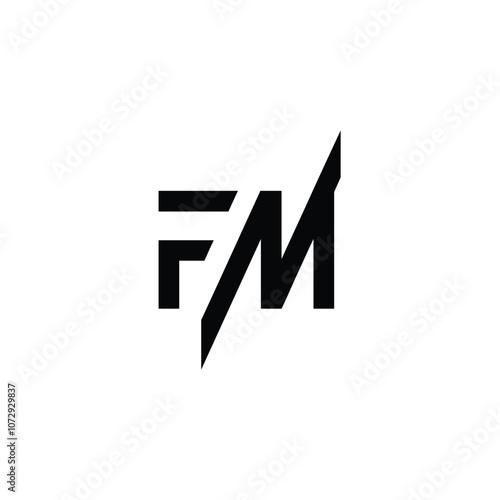 FM monogram logo design letter text name symbol monochrome logotype alphabet character simple logo
