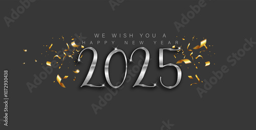 A delightful design wishing a happy New Year 2025