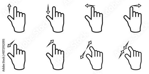 hand gesture, finger gesture swipe icon