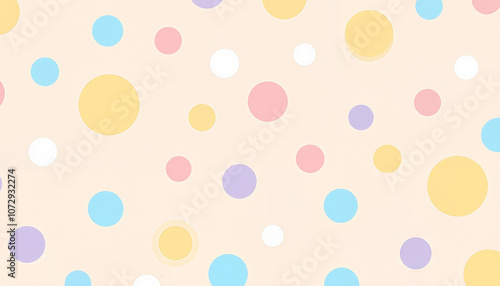 Pastel polka dot pattern on light beige background