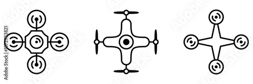 outline aerial drone icon