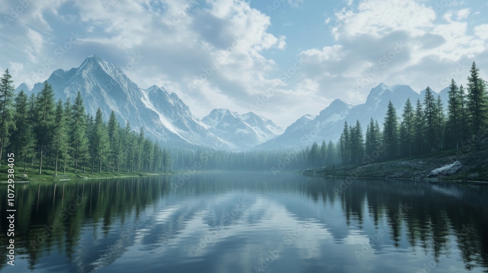 Lake reflections - Calm water perfectly reflecting mountains or trees Lake reflections - Calm water perfectly reflecting mountains or trees