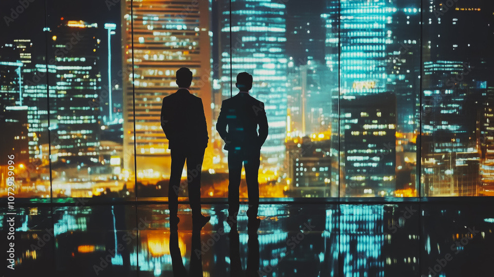 Abstract business team stands on the peak of success amid tall, innovative Smart city and graphs with statistics to analyze business potential and predict future developments in company growth.
Abstract business team stands on the peak of success amid tall, innovative Smart city and graphs with statistics to analyze business potential and predict future developments in company growth.