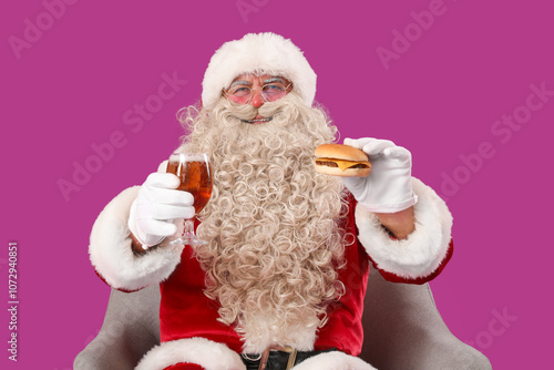 Santa claus holding a chees...
