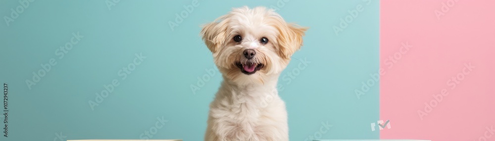 Cute dog with a cheerful expression. Cute dog with a cheerful expression.