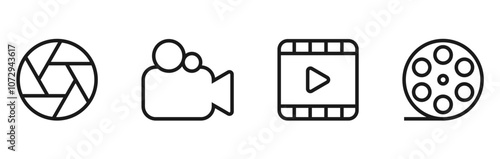 outline videography media icon