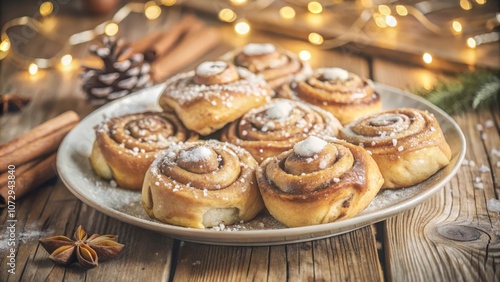 Wallpaper Mural Aromatic Cinnamon Rolls Glistening with Powdered Sugar, a Festive Treat for the Holidays Torontodigital.ca