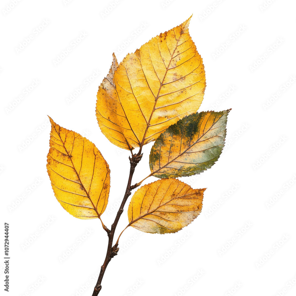A vibrant branch of autumn leaves displaying stunning shades of yellow, showcasing the beauty of nature during the fall season. A vibrant branch of autumn leaves displaying stunning shades of yellow, showcasing the beauty of nature during the fall season.