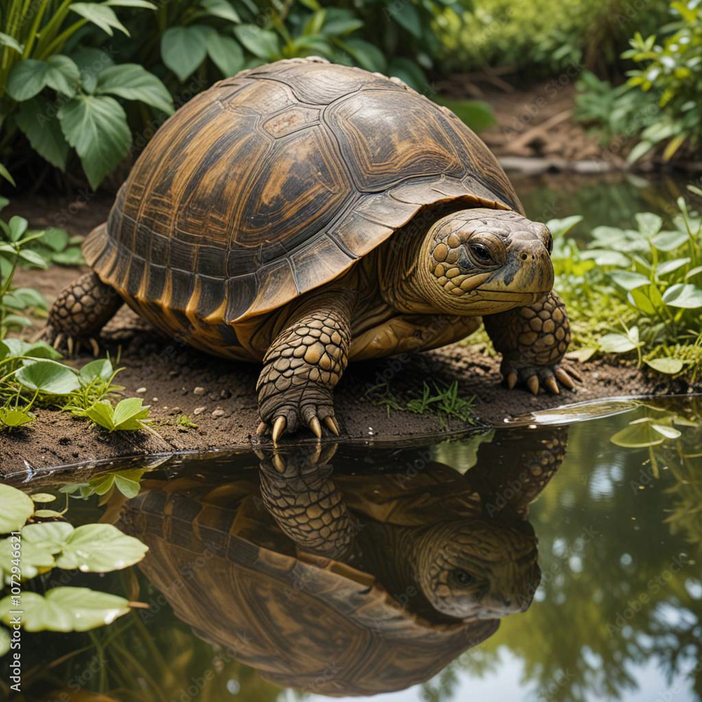 Fototapeta premium Tortoise by Pond