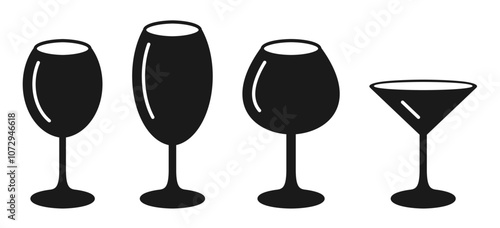 various cocktail glass icon