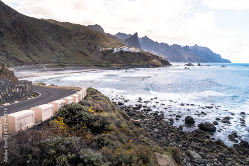 Road along the coastline with a nice view