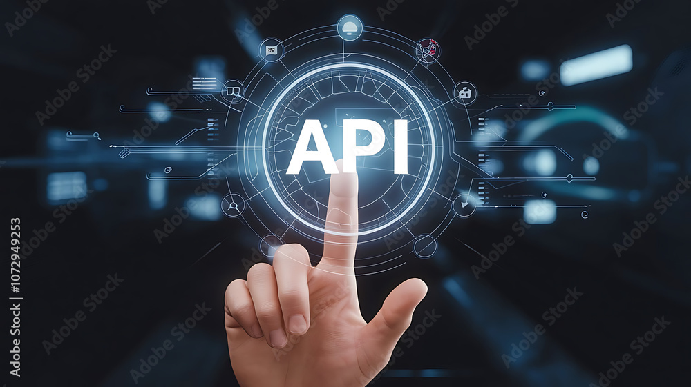 API application programming interface, a finger touch a hologram virtual interface that hologram of API, API integration, API development, JSON, API documentation, API application programming interface, a finger touch a hologram virtual interface that hologram of API, API integration, API development, JSON, API documentation,