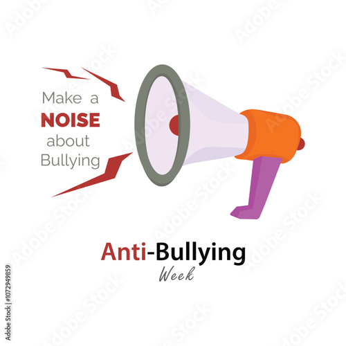Anti-Bullying Week vector, illustration. Loud speaker and make noise poster design for anti bullying campaign.