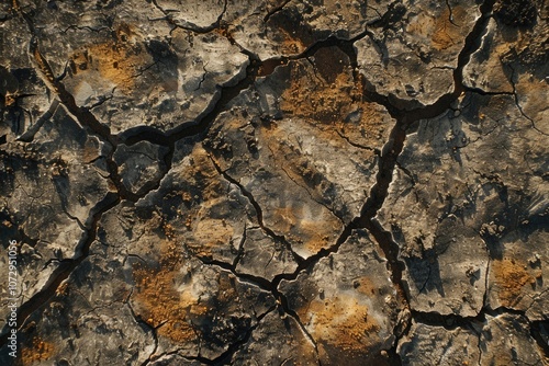 texture of dry cracked soil