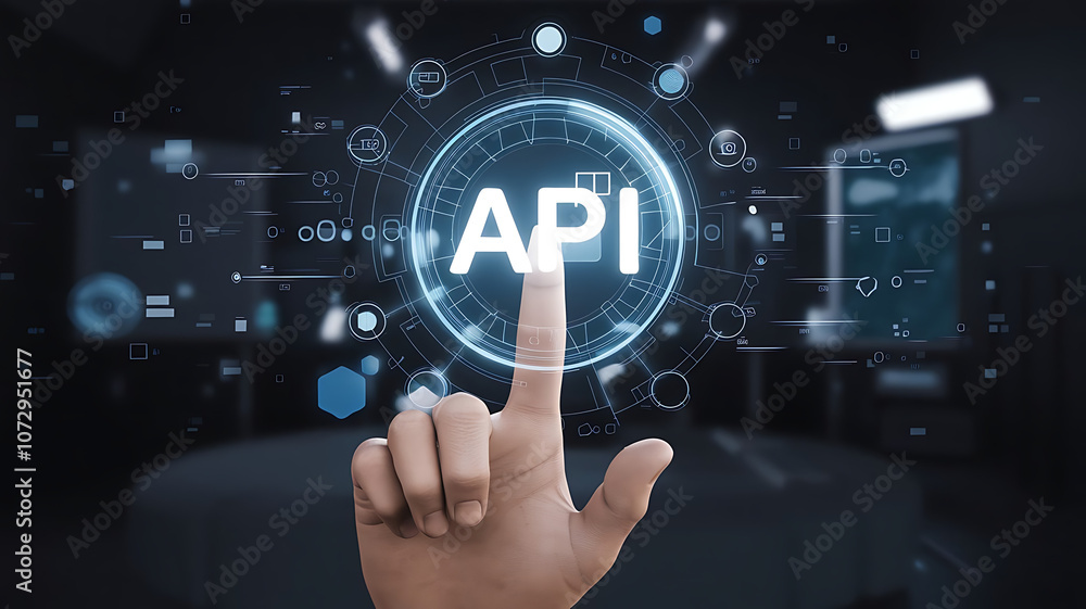 API application programming interface, a finger touch a hologram virtual interface that hologram of API, API integration, API development, JSON, API documentation, API application programming interface, a finger touch a hologram virtual interface that hologram of API, API integration, API development, JSON, API documentation,