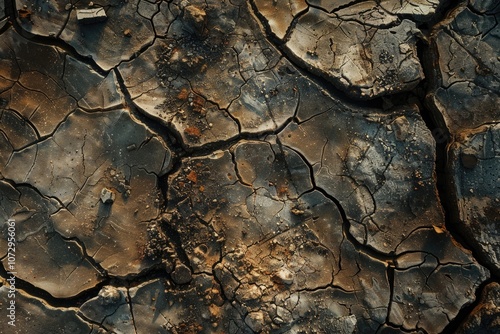 texture of dry cracked soil photo