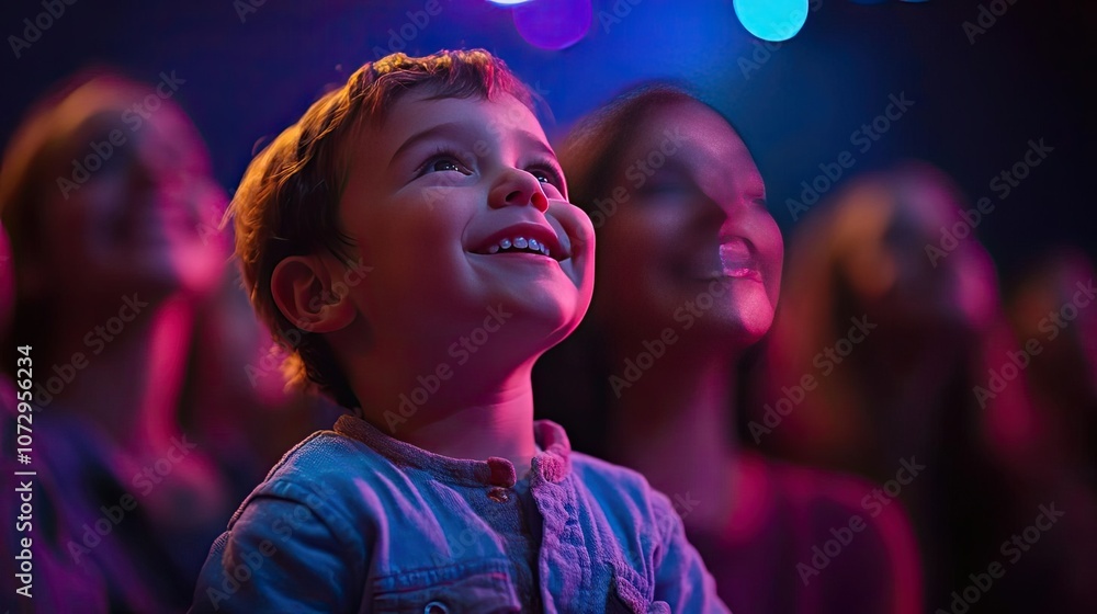 A family cheering a child during a performance, showing pride and encouragement A family cheering a child during a performance, showing pride and encouragement