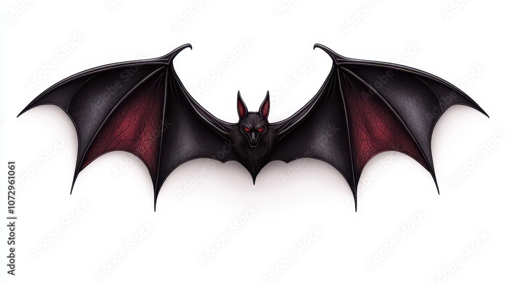 A bat with red wings and a red face A bat with red wings and a red face