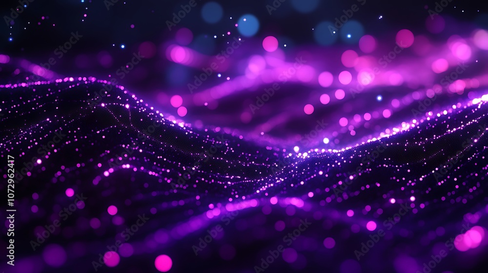 A neural network ready to start with a purple gradient color, neural network connection background A neural network ready to start with a purple gradient color, neural network connection background